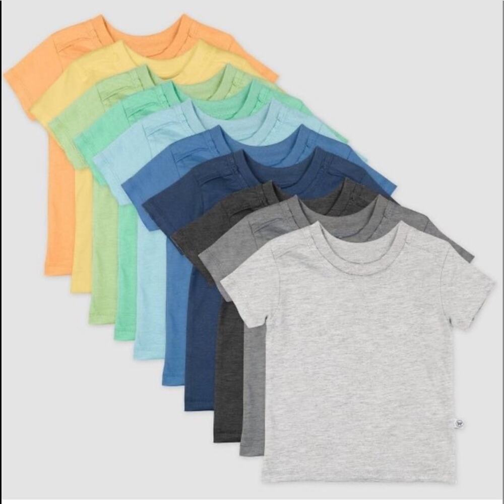 Honest Baby Shower Gift 10pk Organic Cotton Short Sleeve T-Shirt NWT SZ 6-9M